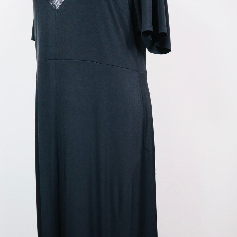 NWT ASOS CURVE Size 16 Maxi Dress V Neck Lace Flutter Sleeve Black - Picture 5 of 12